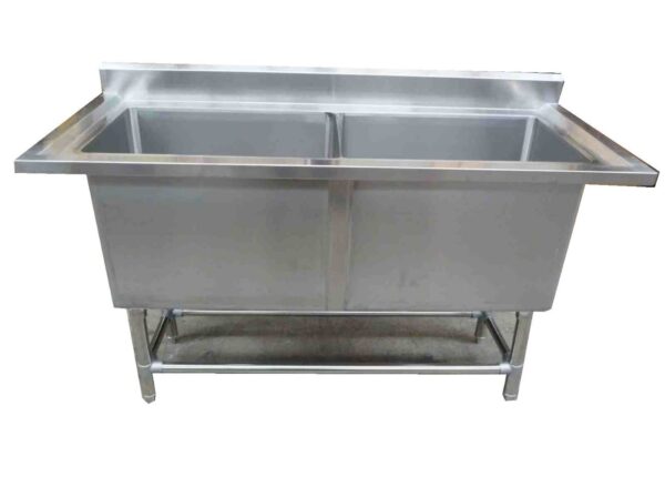 Photo of CATERSALES DOUBLE POT SINK 1400MM ON STAND