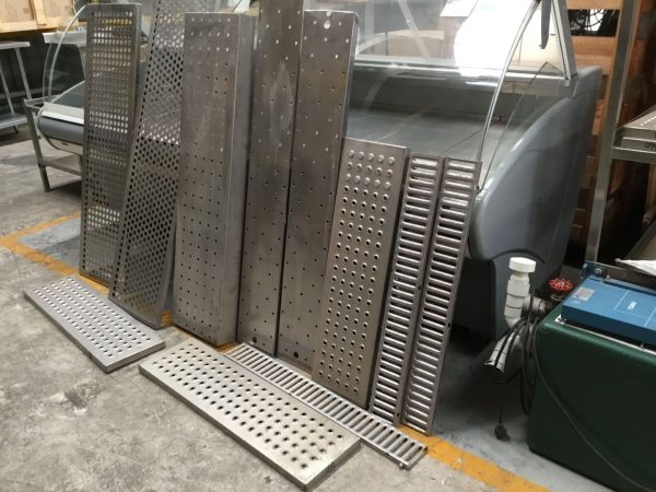 Photo of VARIOUS STAINLESS STEEL PERFORATED SHELVES-DRIP TRAYS